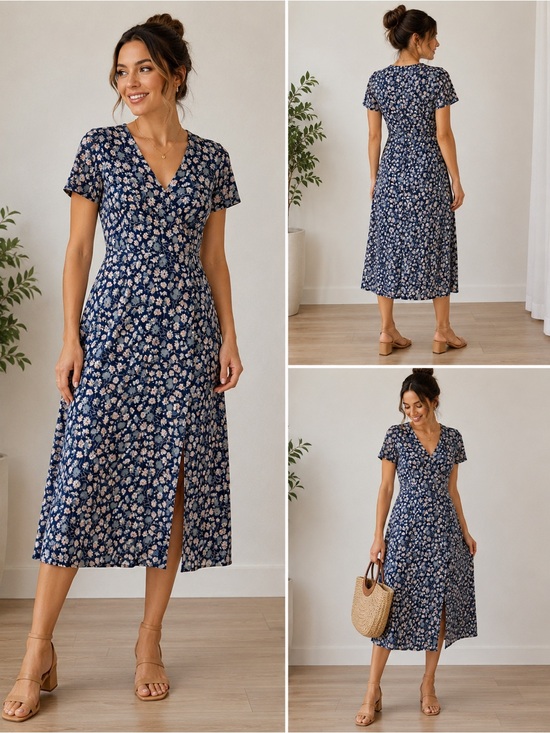 Madewell Dresses & Skirts - Madewell Blue Floral Midi Dress Women’s Size 2 • Daisy Print cottagecore